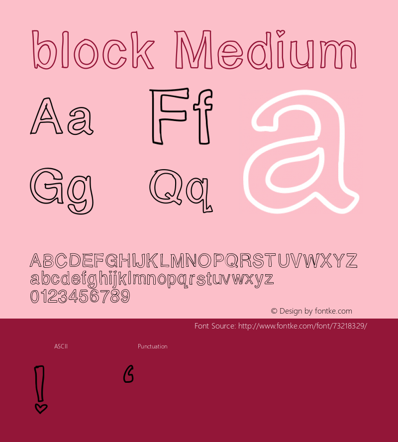 block Version 001.000 Font Sample