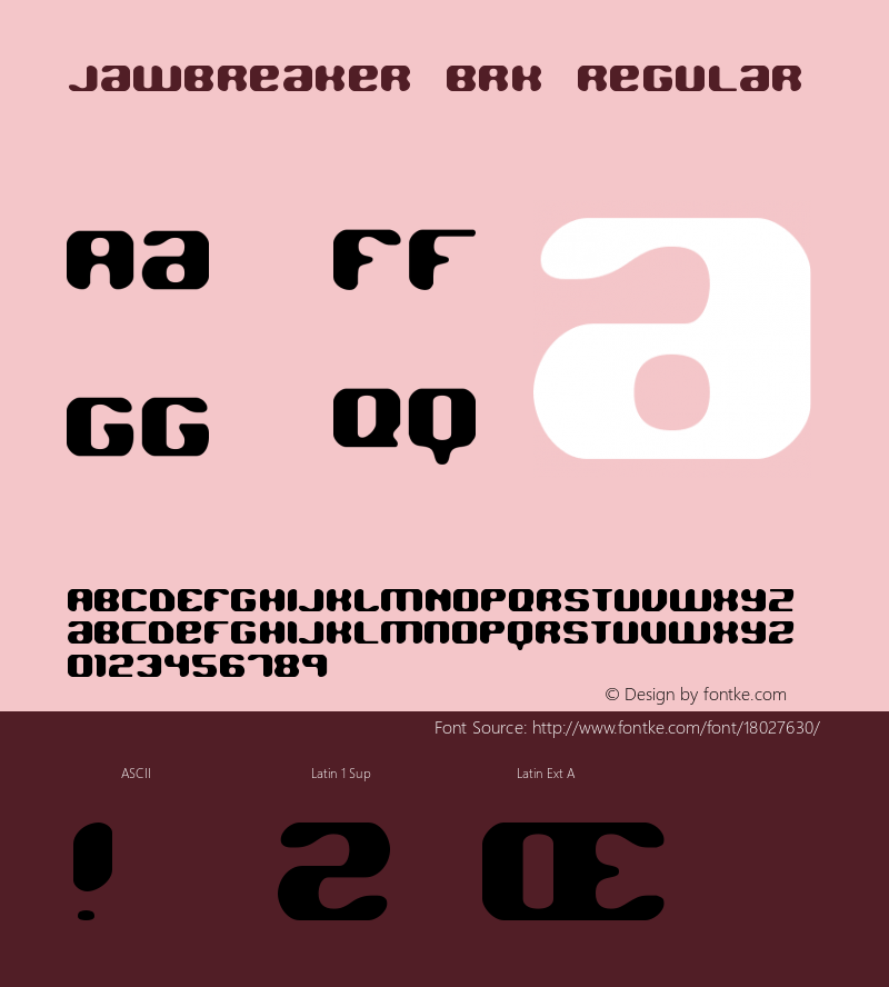 Jawbreaker BRK Regular Version 1.05 Font Sample