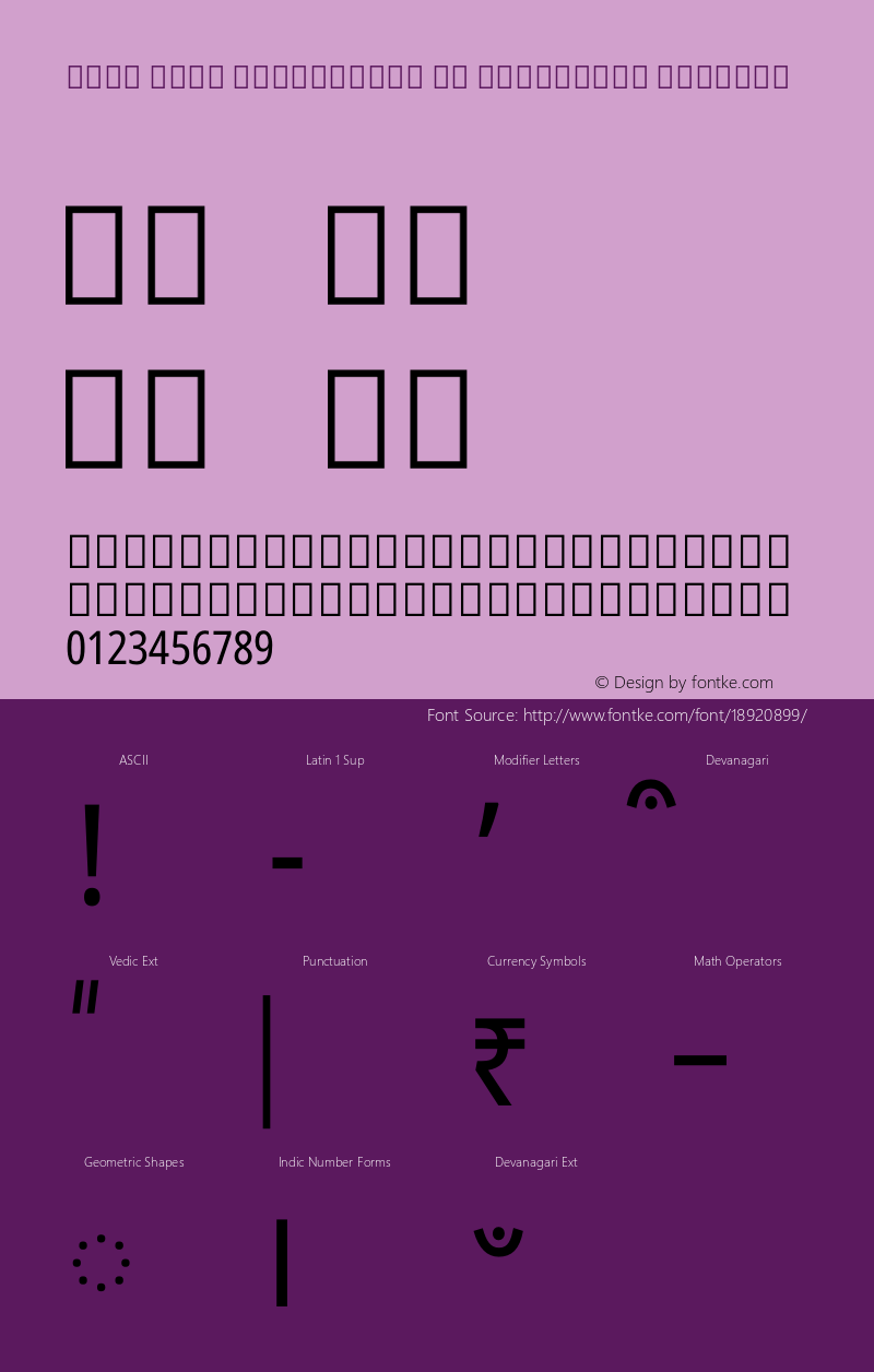 Noto Sans Devanagari UI Condensed Regular Version 1.901 Font Sample