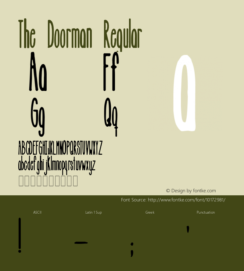 The Doorman Regular Version 1.01 May 2, 2006 Font Sample