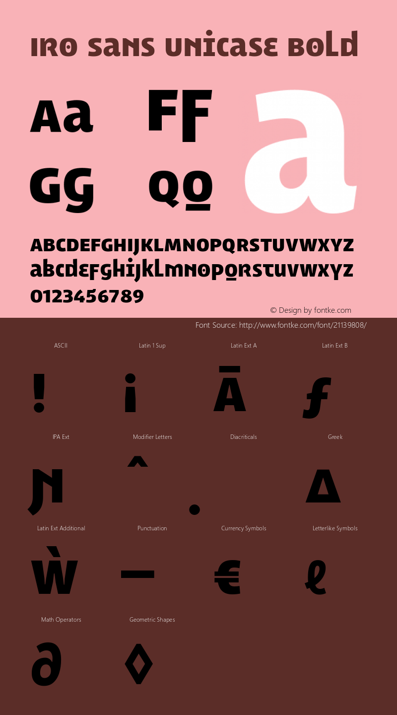 Iro Sans Unicase Bold Version 1.000 Font Sample