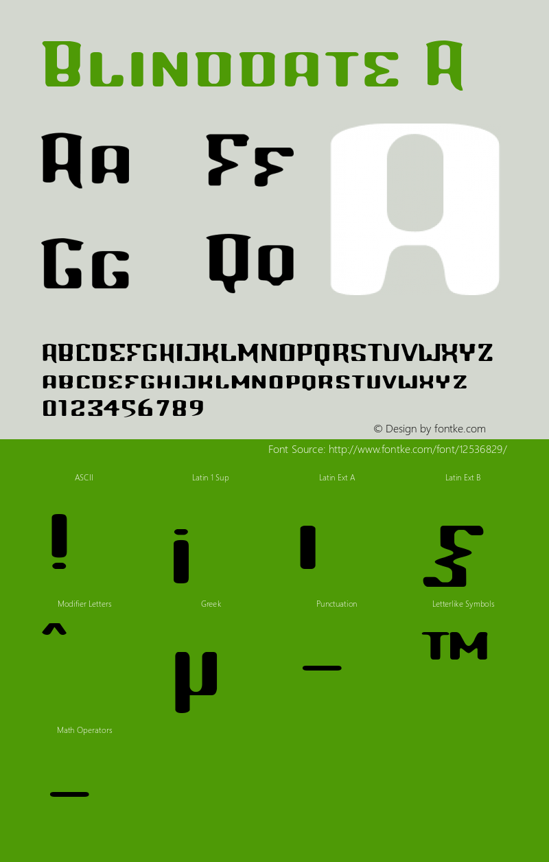 Blinddate A 1.00 Font Sample