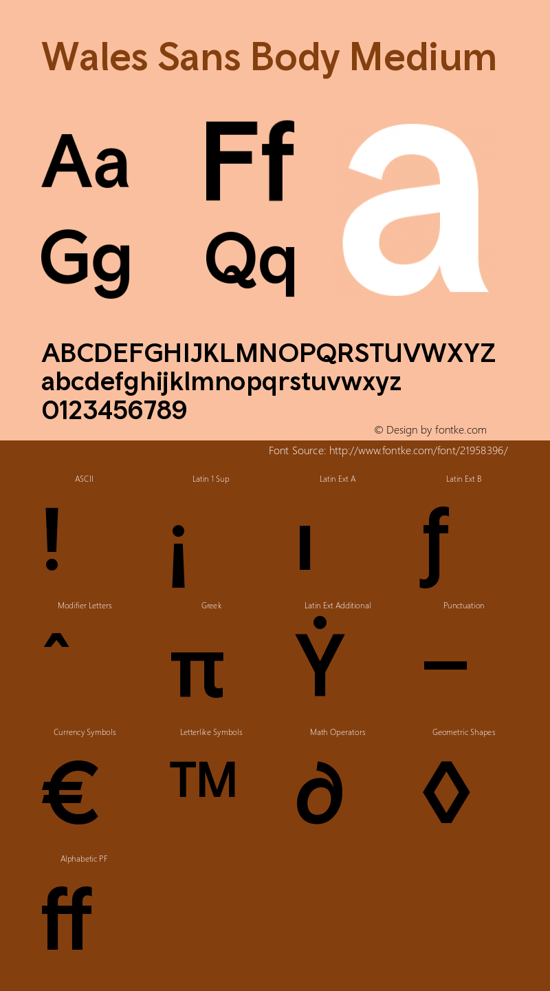 Wales Sans Body Medium Version 1.017 Font Sample