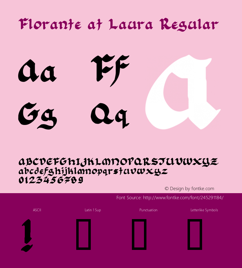 Florante at Laura Macromedia Fontographer 4.1 10/4/2005图片样张