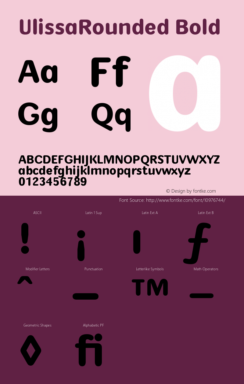 UlissaRounded Bold Version 001.000 Font Sample