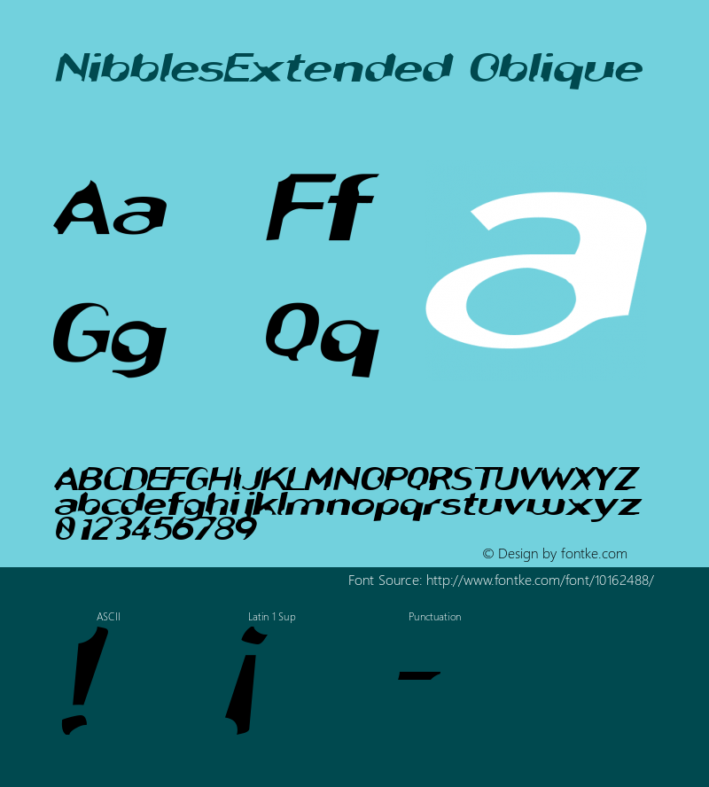 NibblesExtended Oblique Rev. 003.000 Font Sample