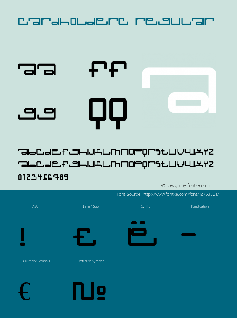 CardholderC Regular OTF 1.0;PS 001.000;Core 116;AOCM 1.0 28 Font Sample