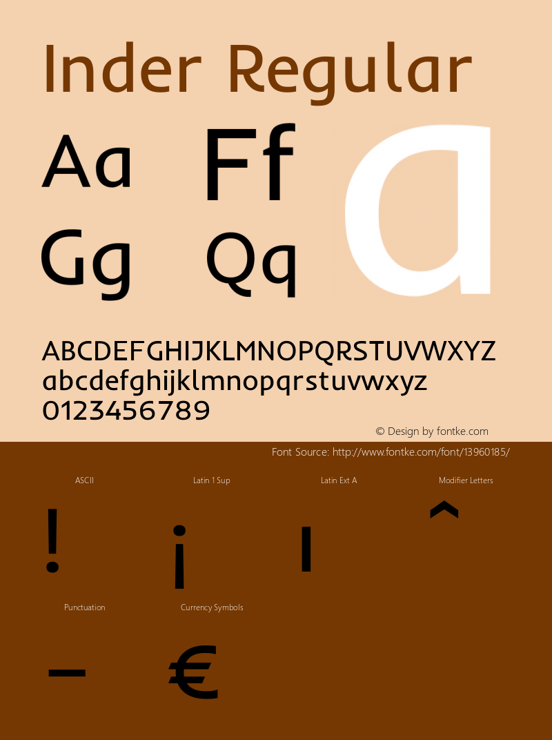 Inder Regular Version 1.001 Font Sample