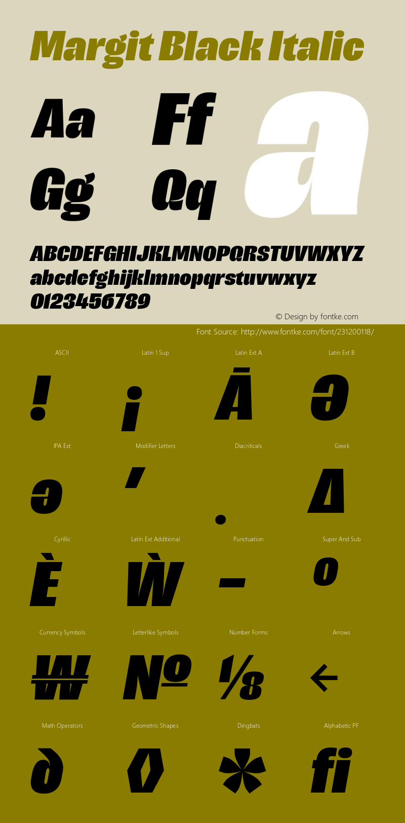 Margit Black Italic Version 1.009图片样张