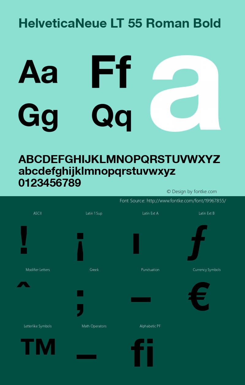 Helvetica LT 75 Bold Version 6.02 Font Sample