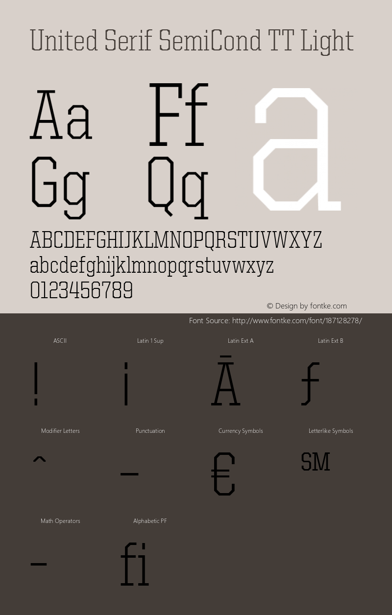 United Serif SemiCond TT Light Version 001.001 2006图片样张