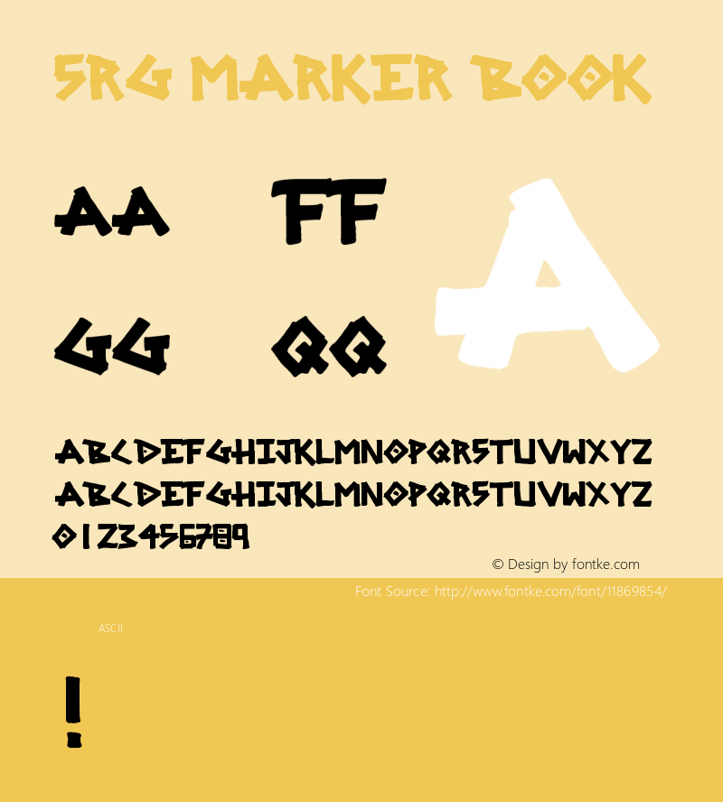 SRG MARKER Book Version 1.00 November 13, 20 Font Sample