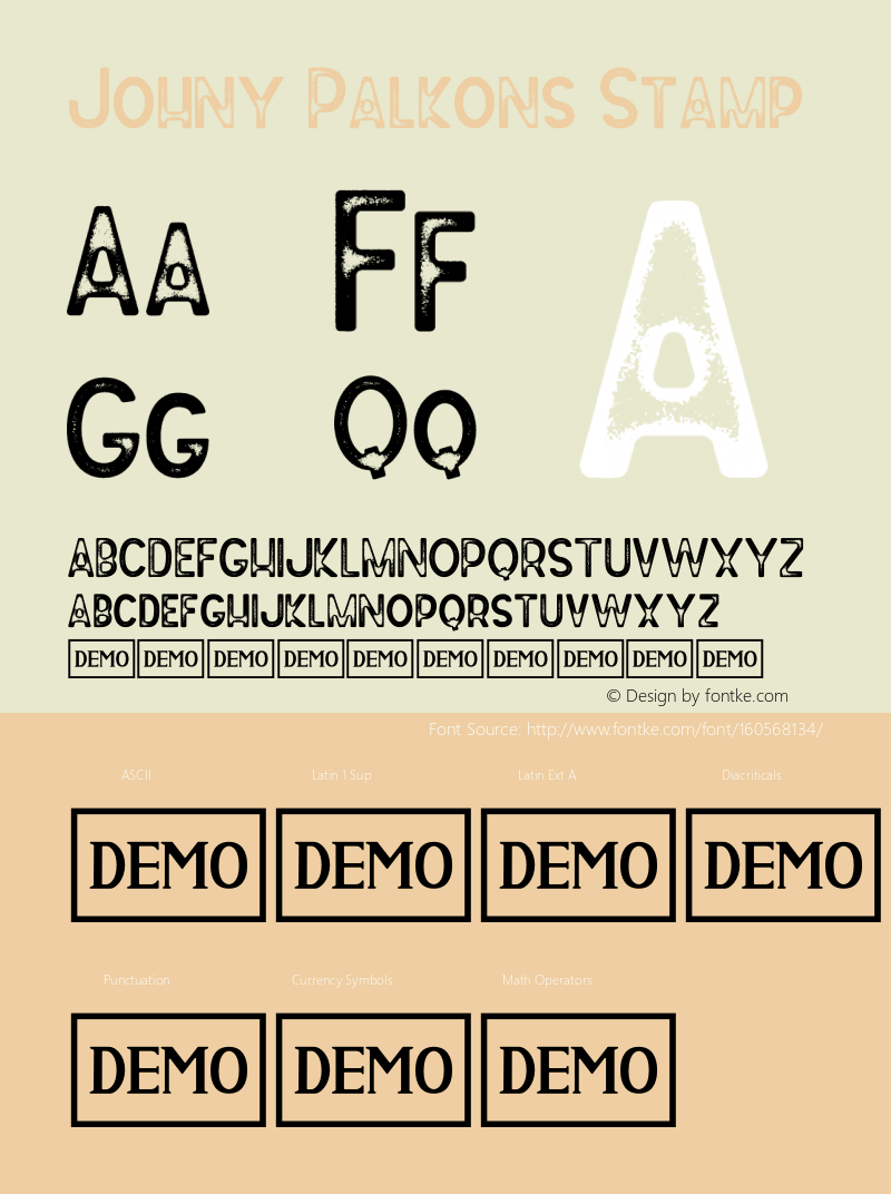 Johny Palkons Stamp Version 1.00;January 23, 2021;FontCreator 13.0.0.2683 64-bit Font Sample