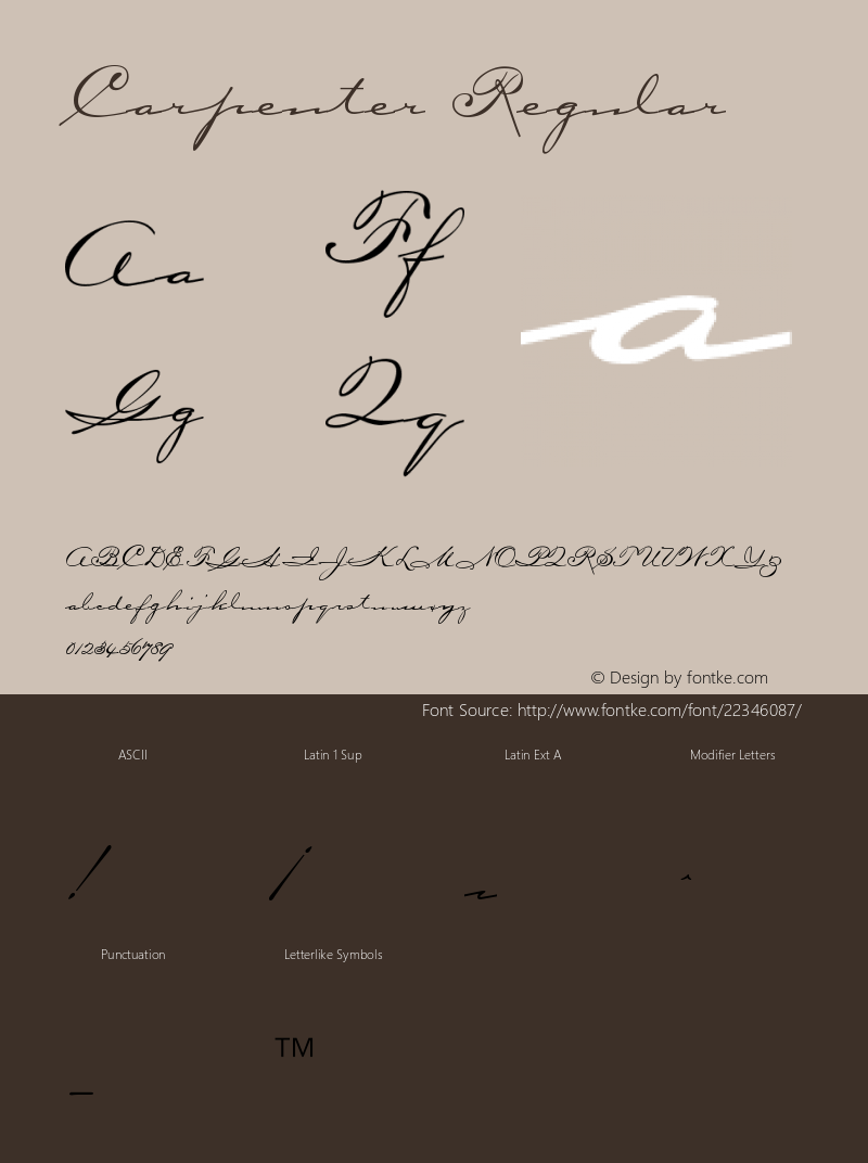 Carpenter 001.000 Font Sample