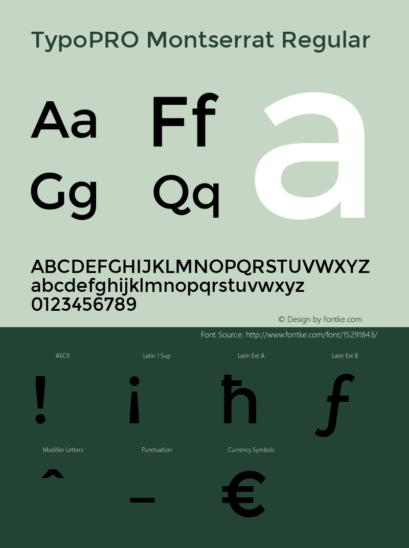 TypoPRO Montserrat Regular Version 2.001 Font Sample