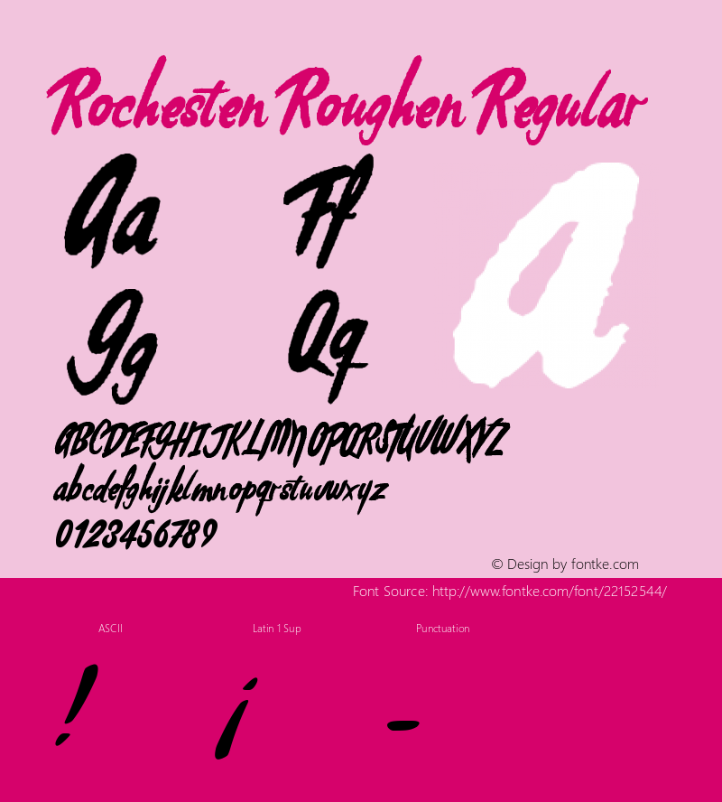 Rochesten Roughen Version 1.001;PS 001.001;hotconv 1.0.70;makeotf.lib2.5.58329 Font Sample