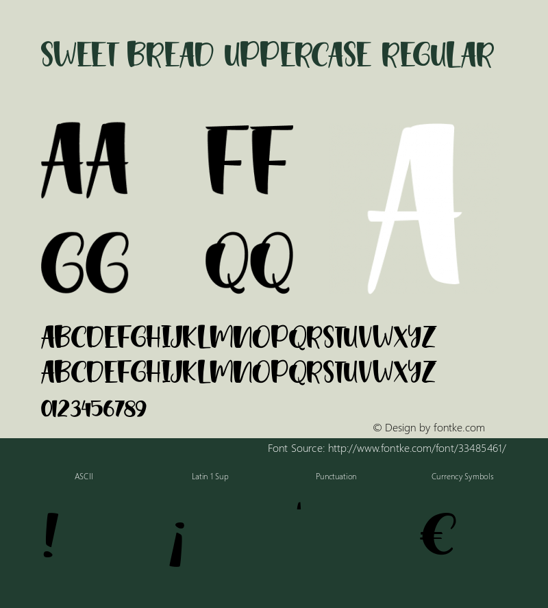 Sweet Bread Uppercase Version 1.000 Font Sample