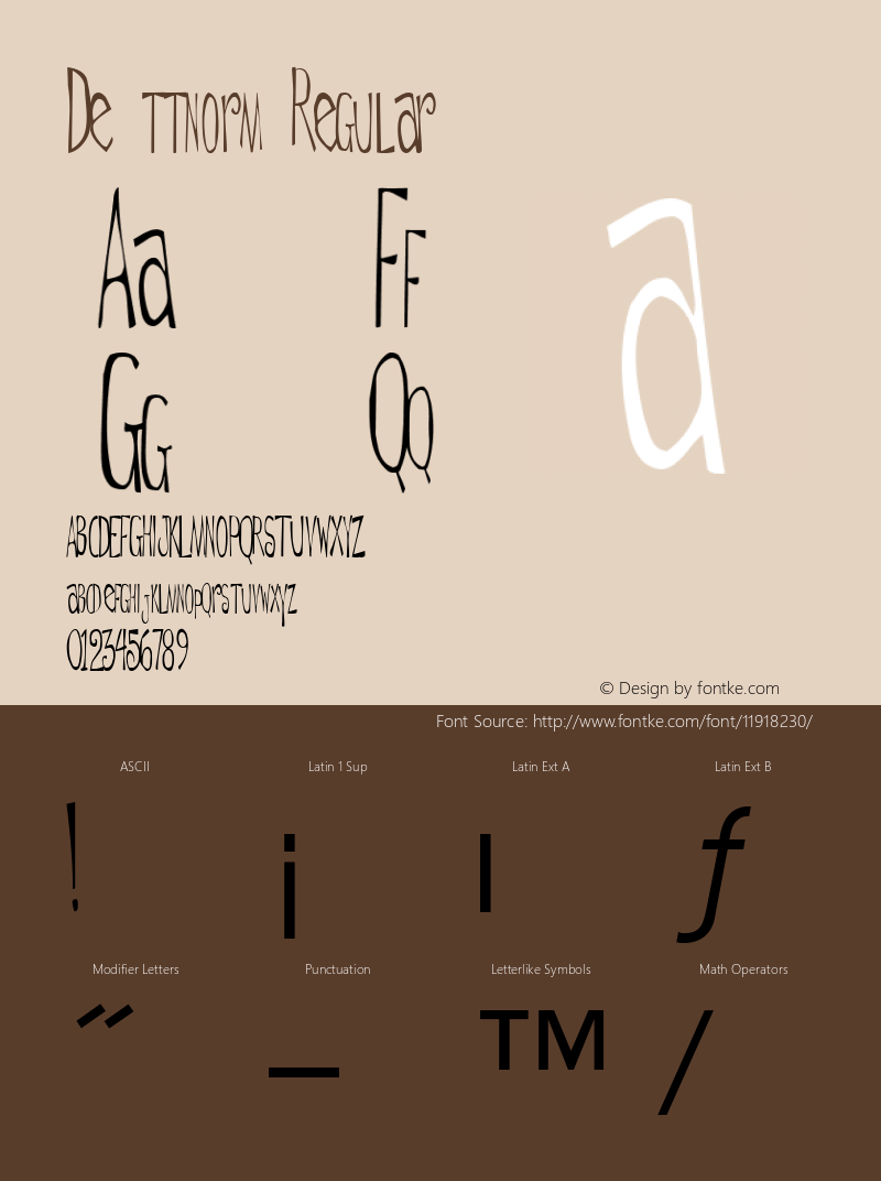 De ttnorm Regular Altsys Metamorphosis:10/27/94 Font Sample