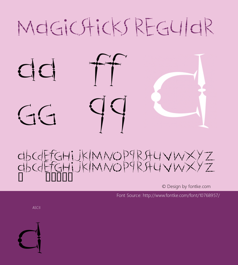 Magicsticks Regular Version 1.00 2013 Font Sample