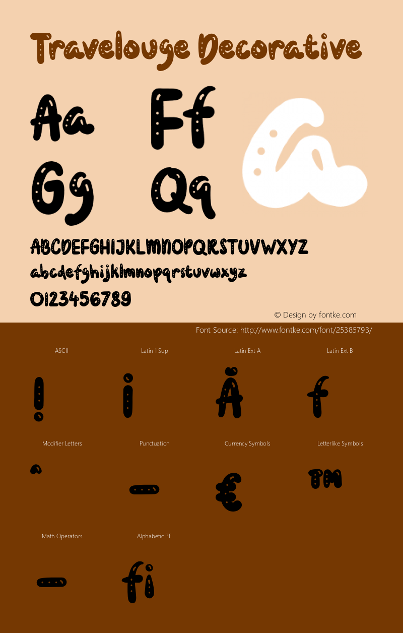 Travelouge  Decorative  Font Sample