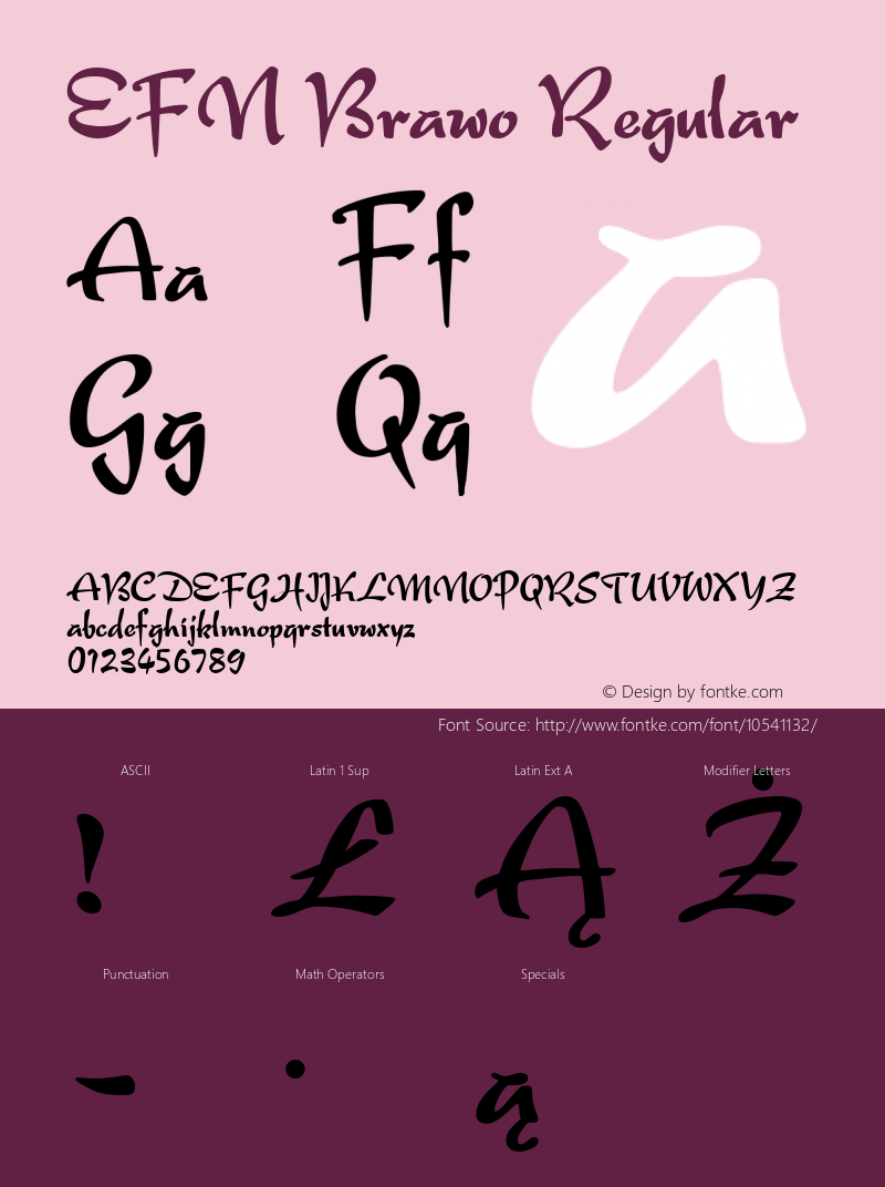 EFN Brawo Regular 1.000 Font Sample