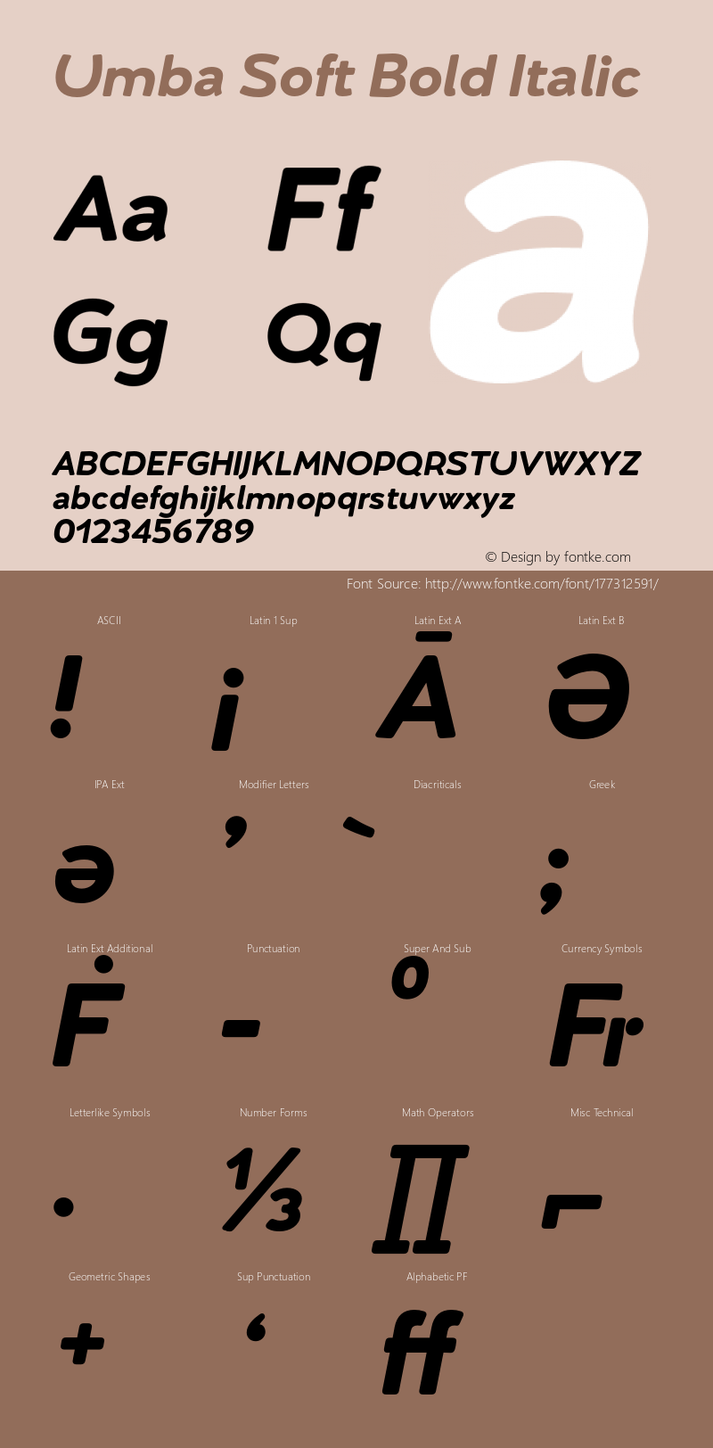 Umba Soft Bold Italic Version 2.020;PS 002.020;hotconv 1.0.88;makeotf.lib2.5.64775图片样张