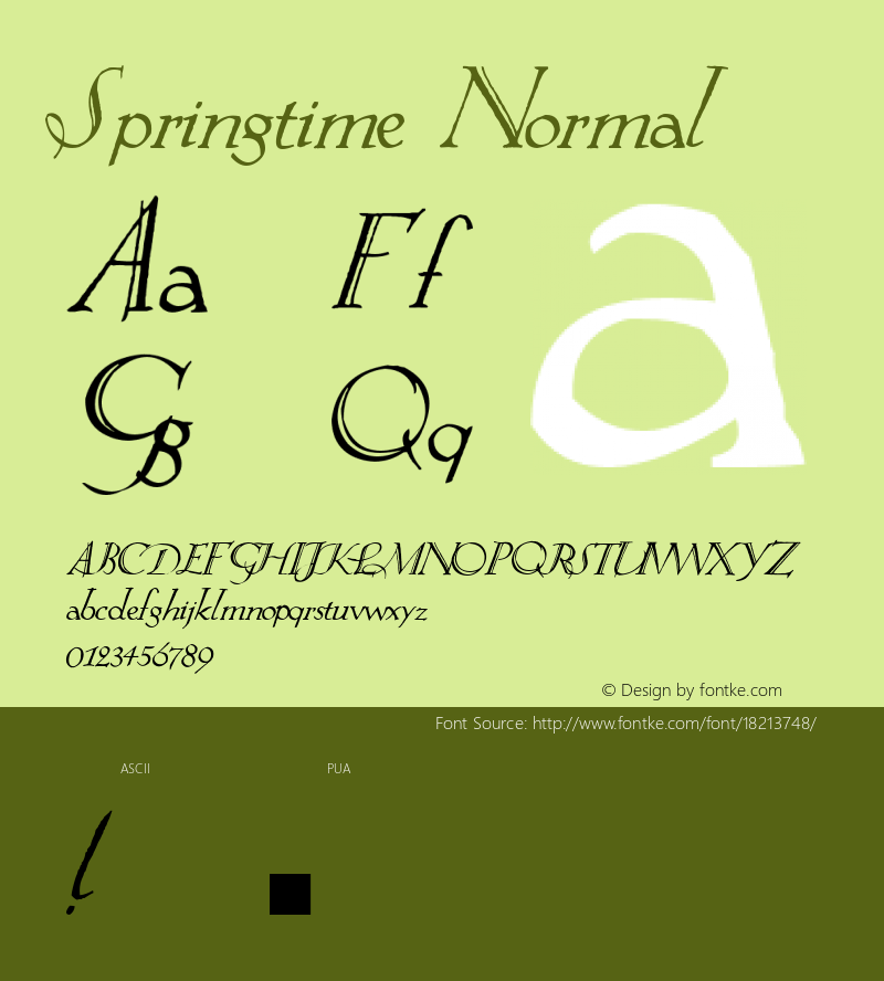 Springtime Normal 001.001 Font Sample