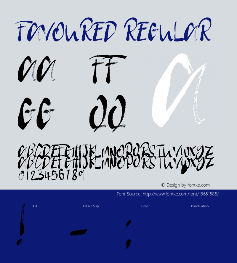 Favoured Regular Version 1.00 December 7, 2016, initial release Font Sample