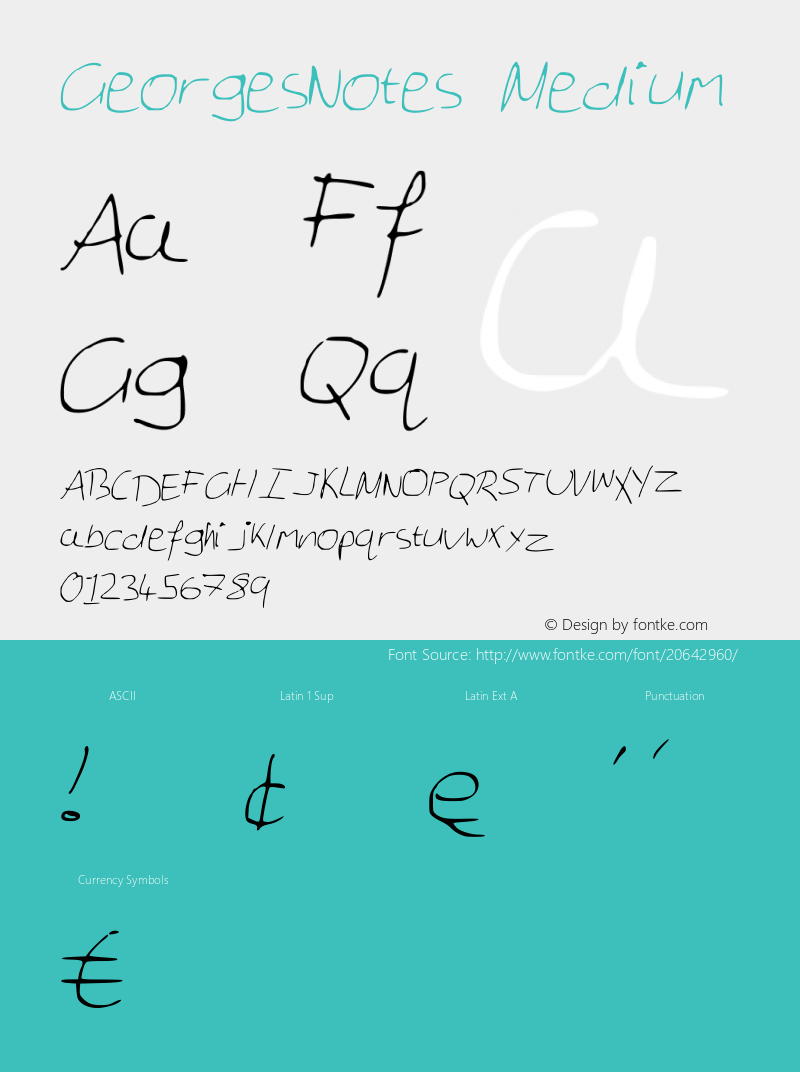 GeorgesNotes Version 001.000 Font Sample