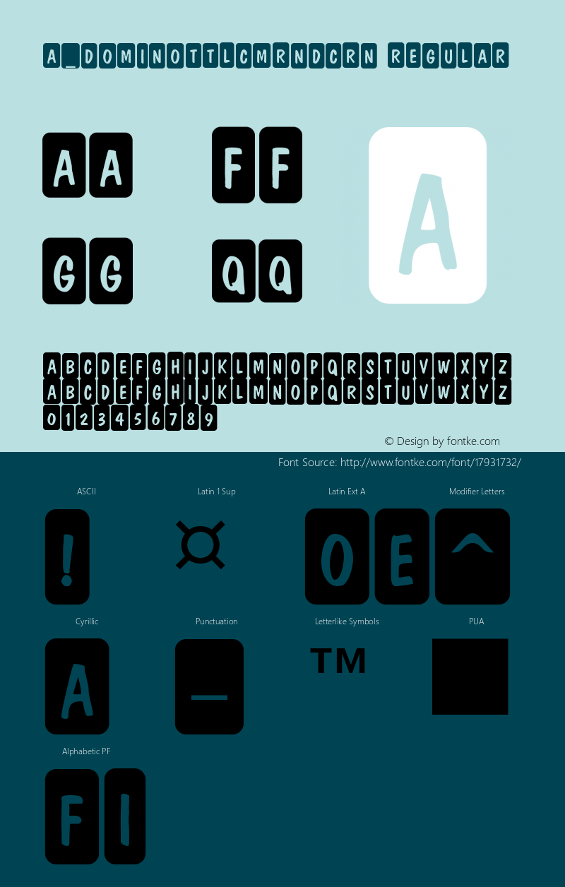 a_DomInoTtlCmRndCrn Regular 01.03 Font Sample