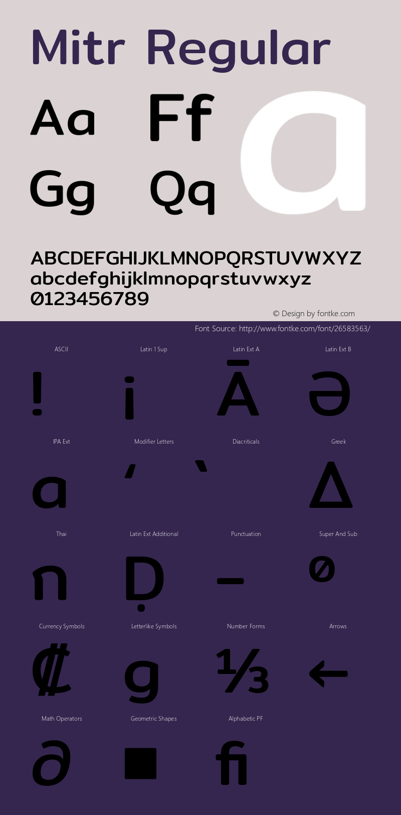 Mitr Version 1.002 Font Sample