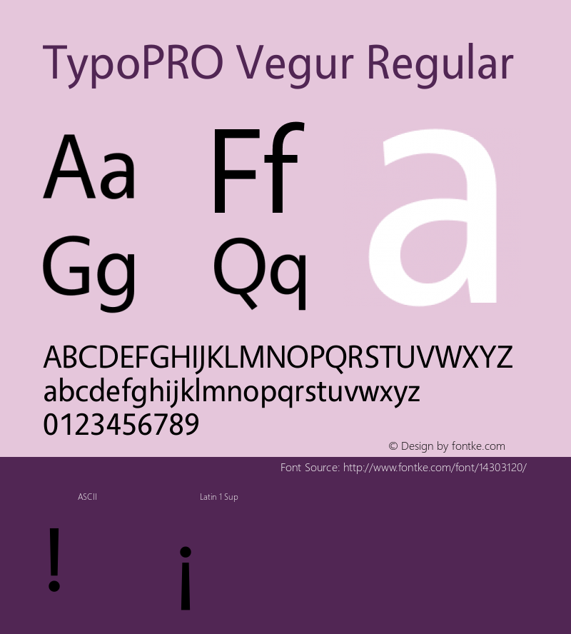 TypoPRO Vegur Regular Version 1.000;PS 007.000;hotconv 1.0.70;makeotf.lib2.5.58329 Font Sample