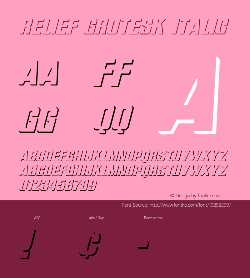 Relief Grotesk Italic OTF 2.100;PS 002.001;Core 1.0.34 Font Sample