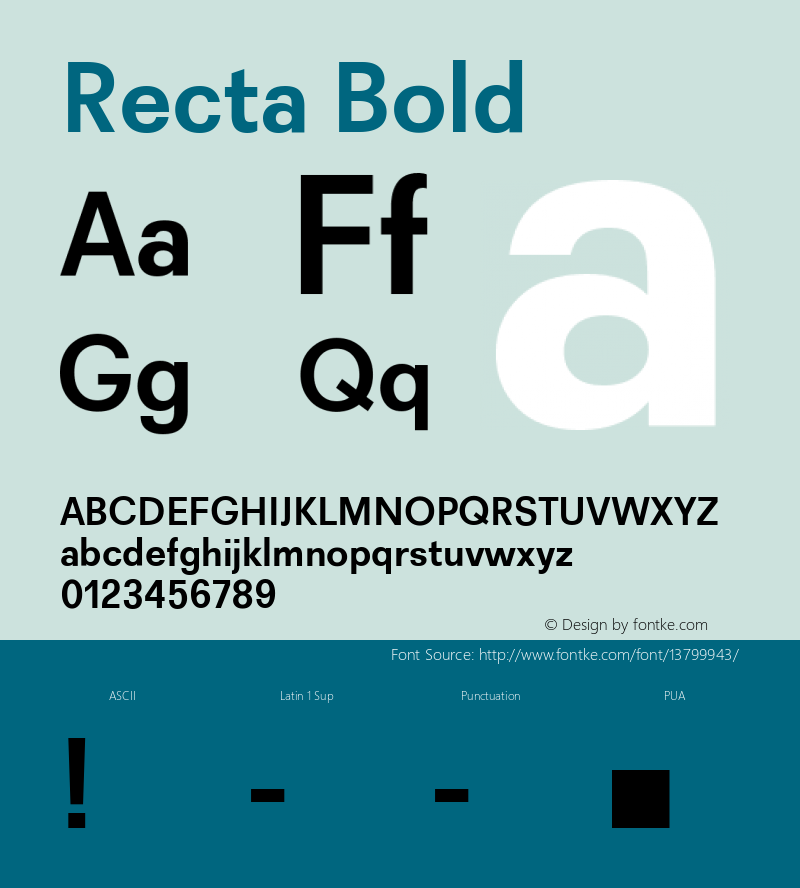 Recta Bold Version 1.000 Font Sample