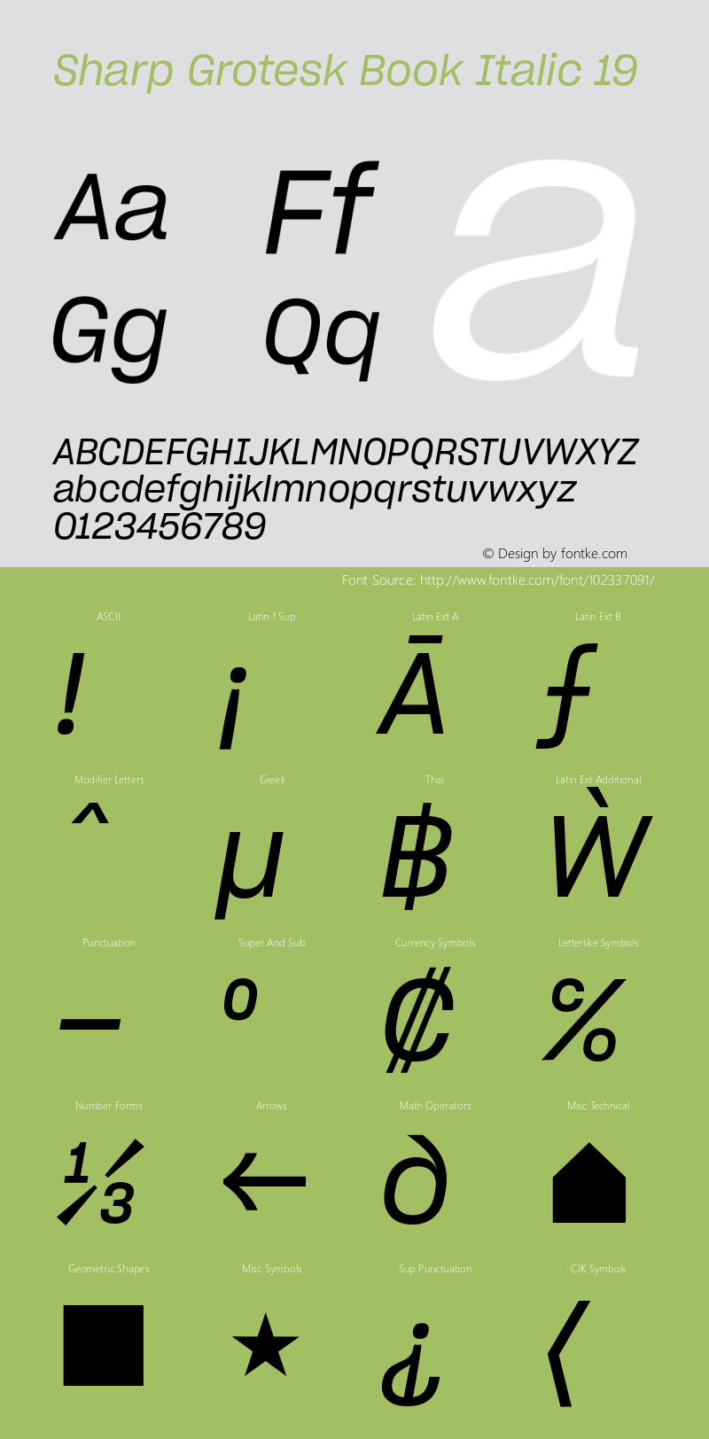 Sharp Grotesk Book Italic 19 Version 1.003 Font Sample