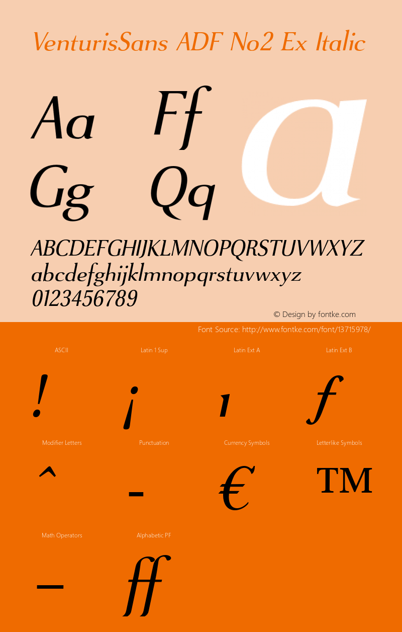 VenturisSans ADF No2 Ex Italic 1.005;FFEdit Font Sample