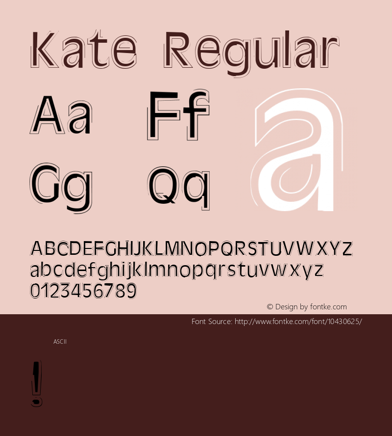 Kate Regular Version 1.000 Font Sample