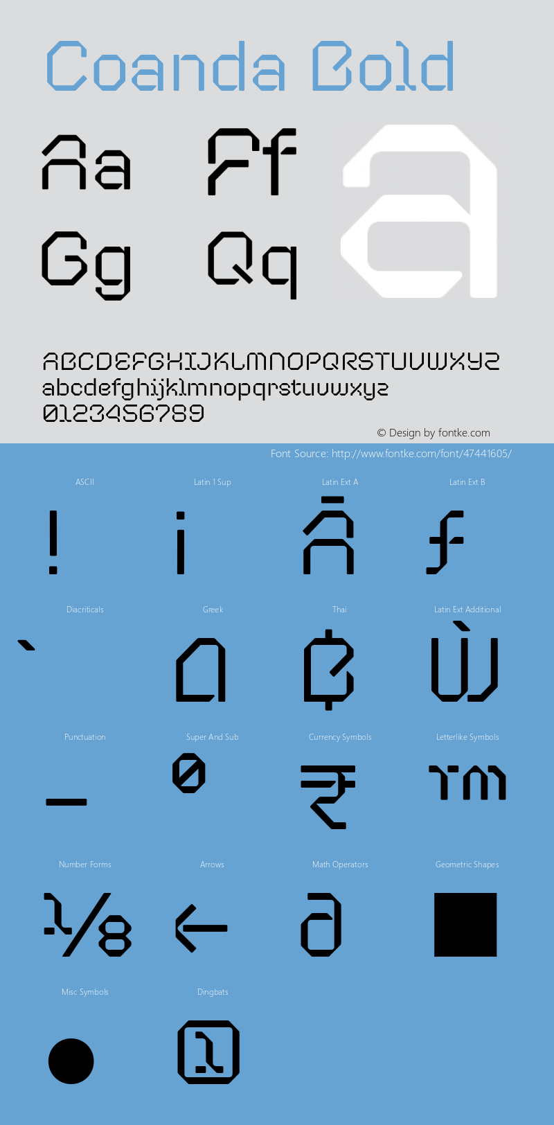 Coanda Bold Version 1.000;hotconv 1.0.109;makeotfexe 2.5.65596 Font Sample