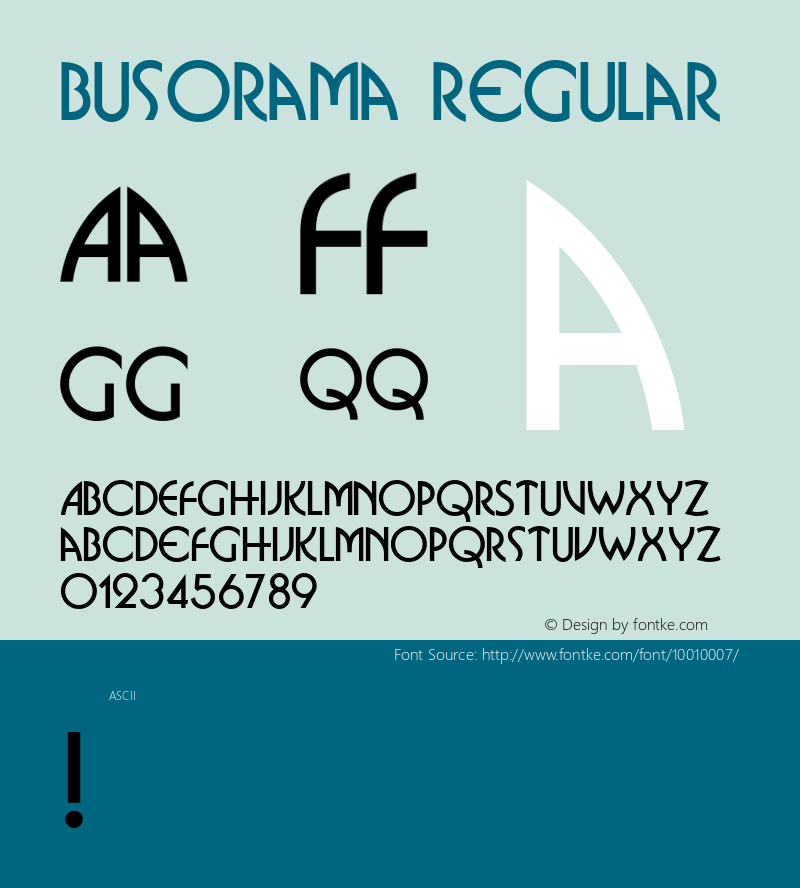 Busorama Regular 0.0 Font Sample