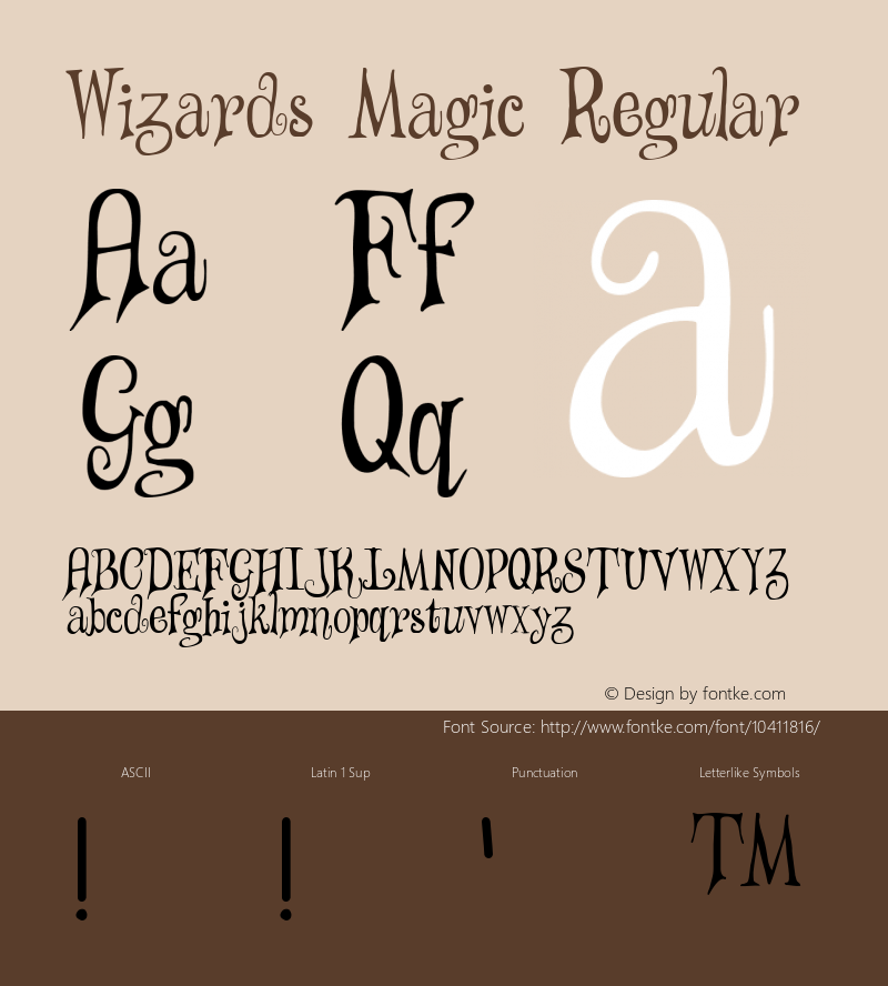 Wizards Magic Regular Version 1.000 Font Sample