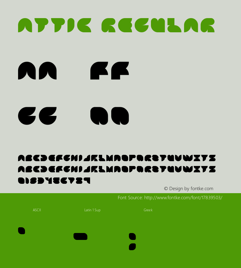 Attic Regular Version 1.0 Font Sample