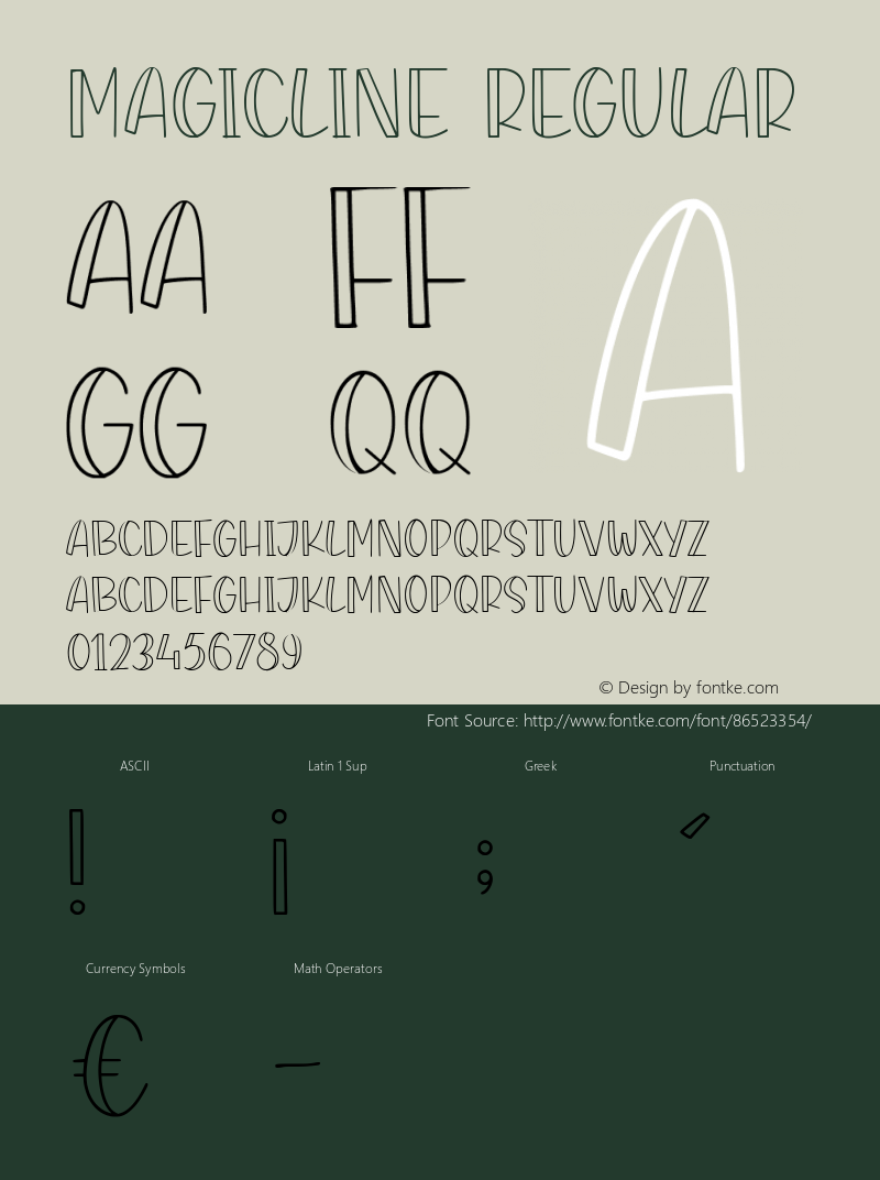 MAGICLINE Version 1.00;October 13, 2020;FontCreator 11.5.0.2430 64-bit Font Sample