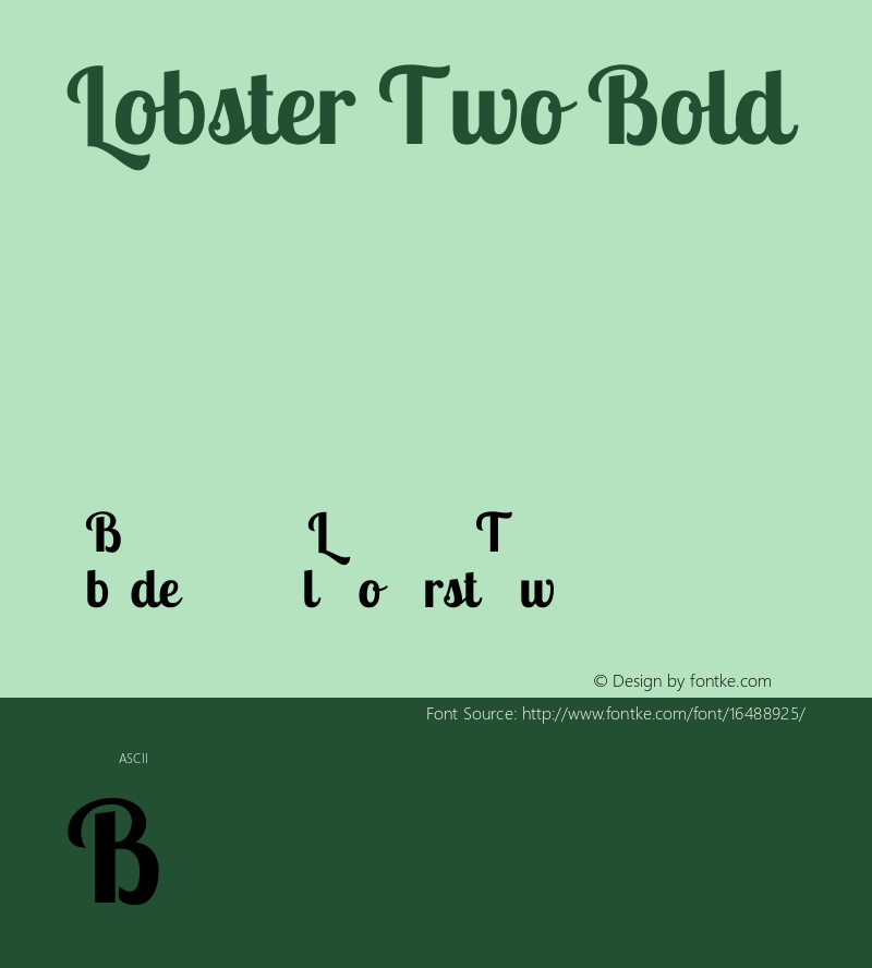 Lobster Two Bold Version 1.006 Font Sample