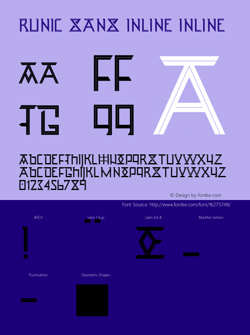 Runic Sans Inline Inline Version 001.000 Font Sample