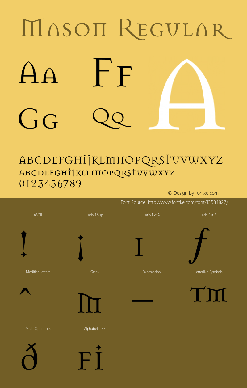 Mason Regular 001.000 Font Sample