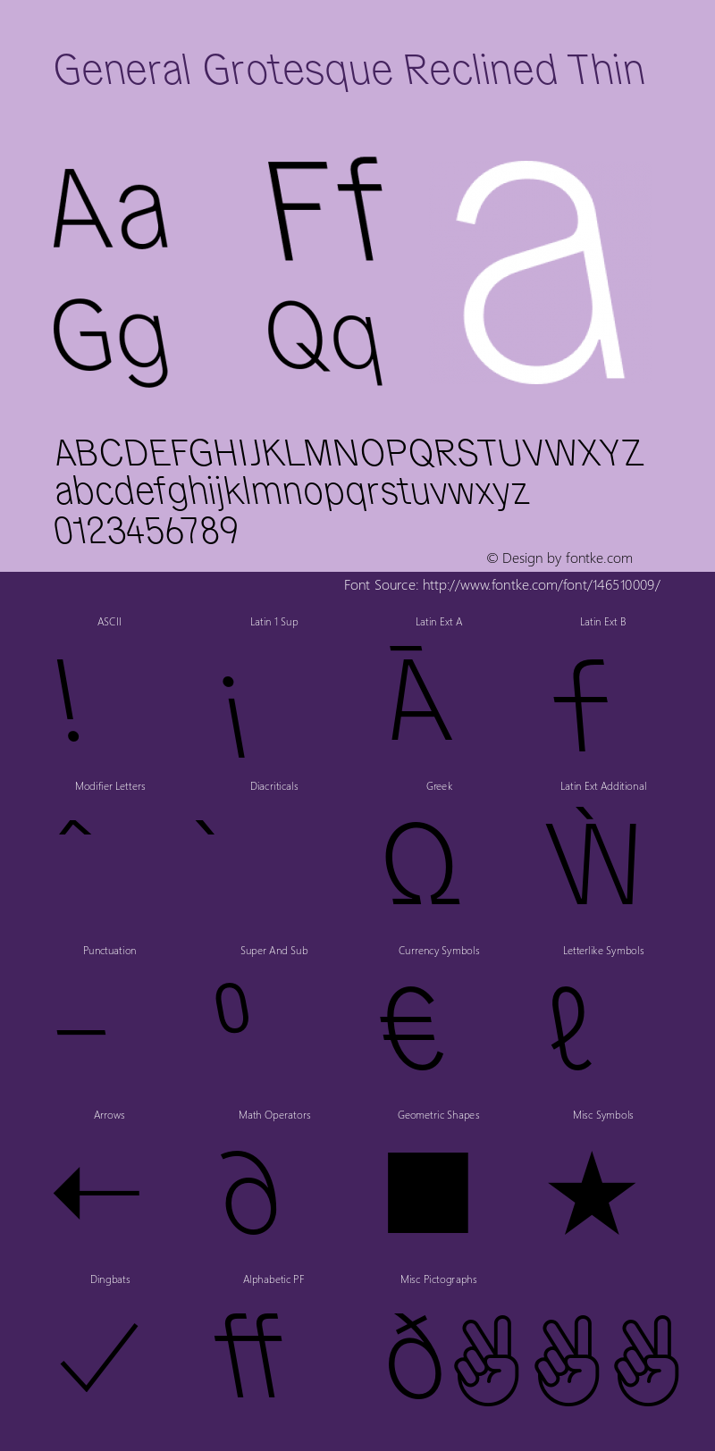 GeneralGrotesqueRecl-Thin Version 1.000 | wf-rip DC20190530 Font Sample