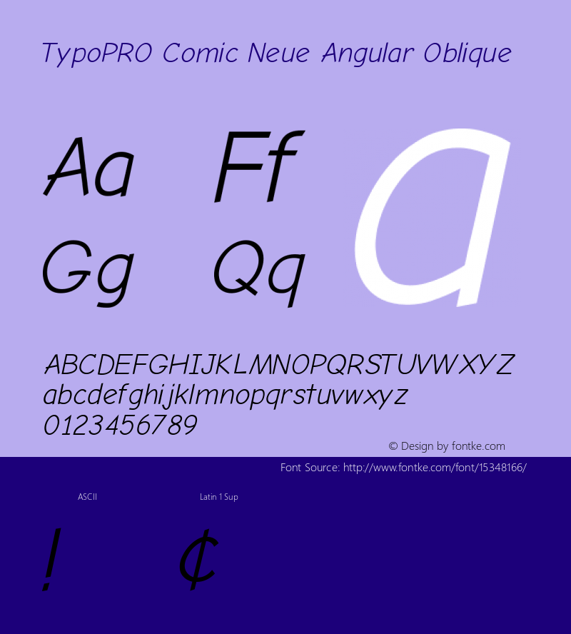 TypoPRO Comic Neue Angular Oblique Version 1.000 Font Sample