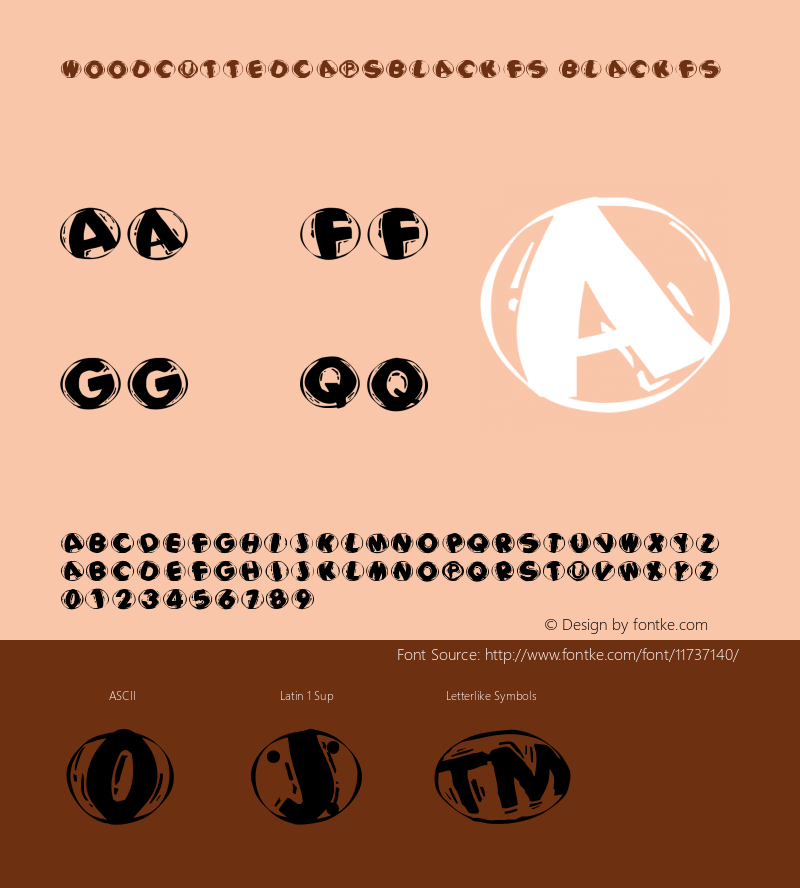 WoodcuttedCapsBlackFS BlackFS Version 1.0 11-04-2002 Font Sample