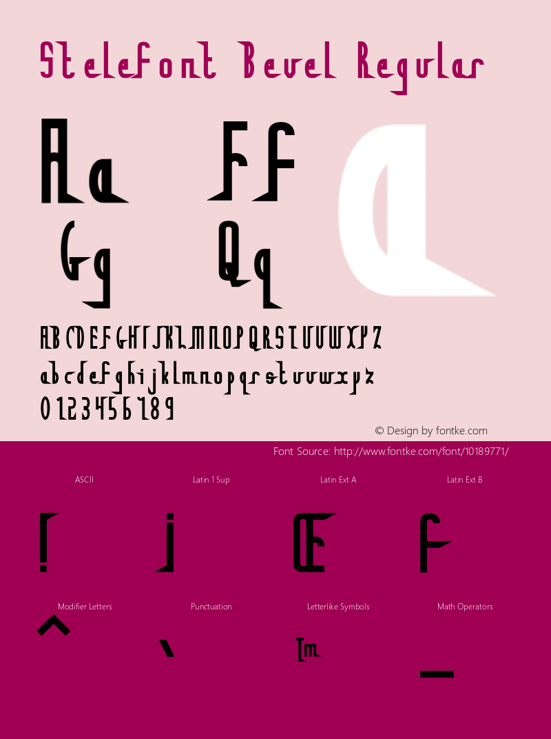 Stelefont Bevel Regular 001.000 Font Sample