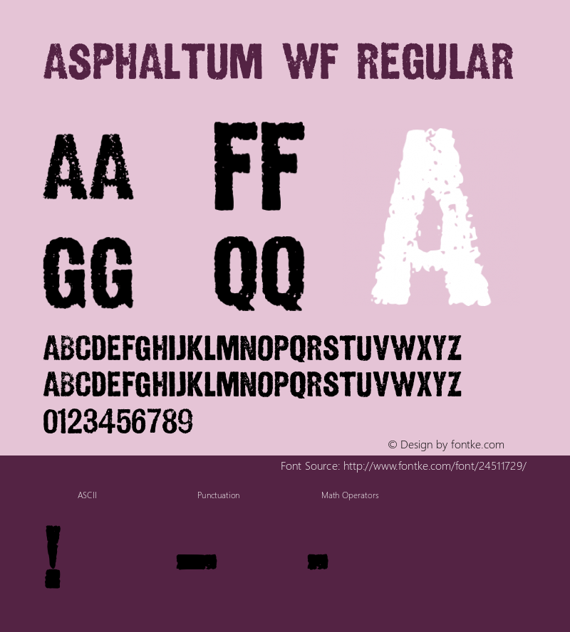 AsphaltumWF Version 001.001 Font Sample